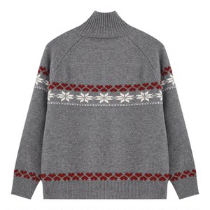 
Baijiahao retro Nordic style Fair Isle sweater for women 2026 spring new thickened loose turtleneck sweater