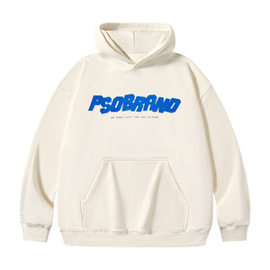PSO Brand men's and women's pullover hooded sweatshirt plus velvet loose trendy brand hoodie couple's jacket autumn and winter