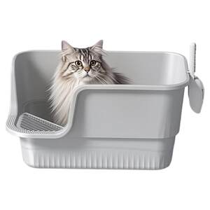 Cat sand pot oversized outer spatter cat toilet is extremely deodorant and open cat sand pot huge kitten cat shit basin
