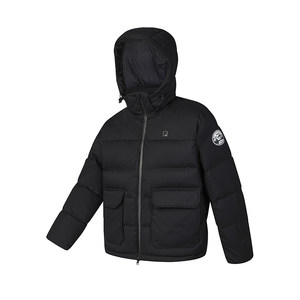 FILA official couple down jacket 2024 winter style men and women warm outdoor short hooded top