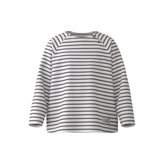 
[New Product] Papa Climb spring children's bottoming shirt pure cotton long-sleeved T-shirt for boys and girls with striped raglan sleeves