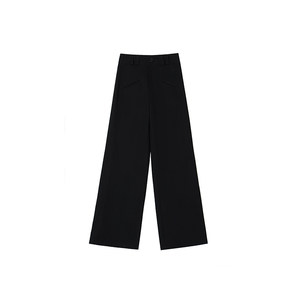 
Black suit pants for women in autumn and winter plus velvet for fat girls mm design high waist loose slim casual wide leg pants trendy