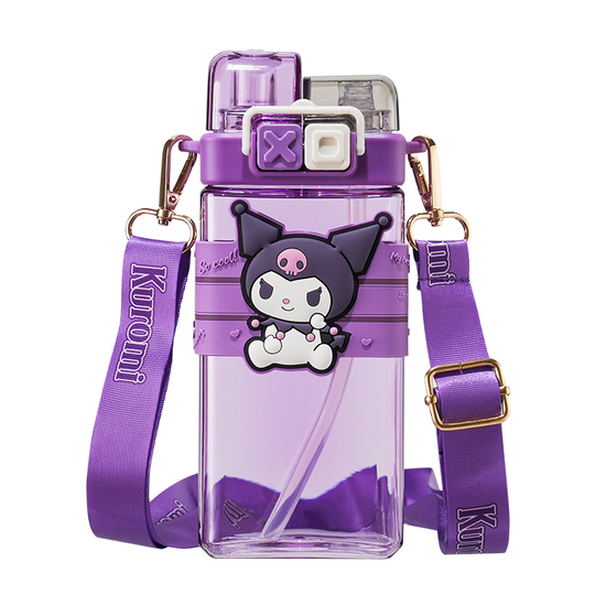 サンリオ クロミ 水筒 - 520ml かわいい 子供用 学校用 ストロー付き