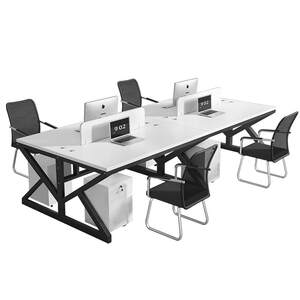 Desk desk and chair combination office computer table simple modern four or six -person screen staff position staff position
