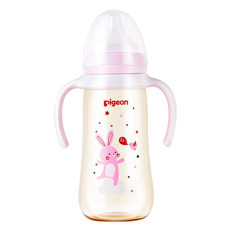 New Pigeon Baby Feeding PPSU Bottles Set with Peristaltic Nipples Size M by Ship from Japan Pigeon Softouch PPSU Wide Neck Baby Feeding Bottle