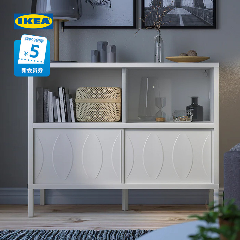 IKEA宜家KALKNAS卡勒奈斯推拉门柜子现代简约北欧风餐边柜组合柜