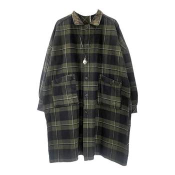 Retro autumn and winter woolen cotton and linen coat casual and loose