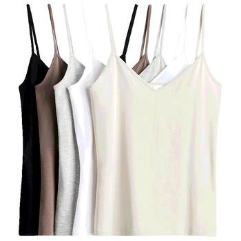 
HM Women's Clothing 2025 Autumn New Fashionable Casual Soft Slim V Neck Sleeveless Sling Top Women's 1080623