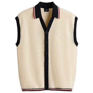 
HM men's vest outdoor outing early spring loose textured knitted vest 1326003