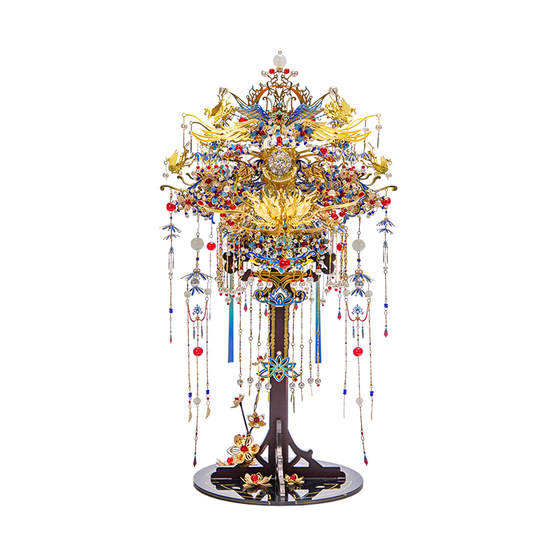 Art Model State Wedding Wedding Phoenix 3D three -dimensional puzzle Metal assembly model Handmade wedding gift Golden -winged bird crown

