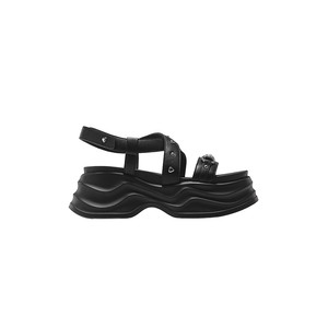 
knkw fashion versatile height increasing shoes 2026 summer new thick-soled fashion sandals casual open-toe Velcro women's shoes