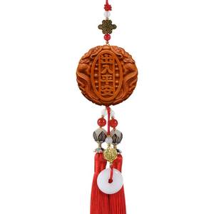 Car pendant cars in the car pendant high -end entry and exit Ping'an pendant rearview mirror decoration car peach wood hanging decoration men and women