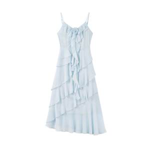 
Qiushui Yiren ruffled suspender dress 2026 new summer women's elegant high-waisted A-line midi skirt