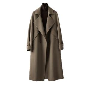 BXV double-sided wool coat women's mid-length 2026 spring silhouette double-sided wool coat 100% Australian wool coat