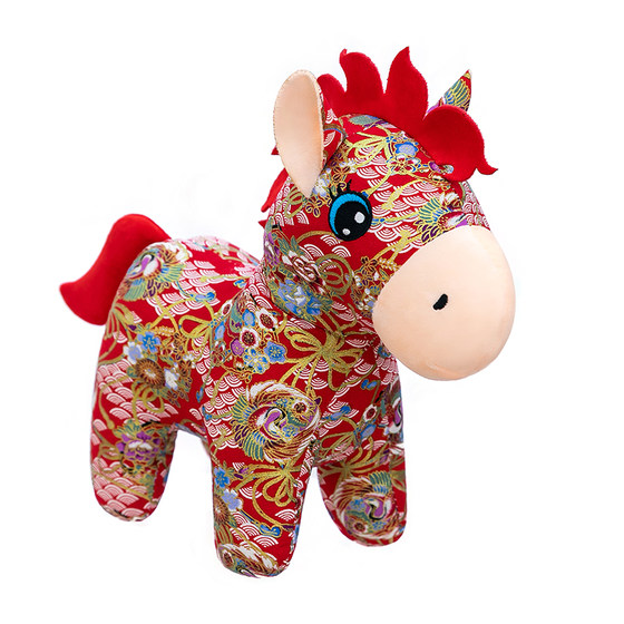 2026 Year of the Horse Mascot Doll Crane Flower Horse Fabric Plush Toy Zodiac Horse Ornament Doll Gift