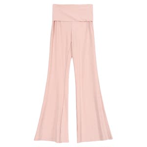 
Beige-colored maternity boot-cut trousers to wear as outerwear, summer thin yoga pants for small people, leggings for pregnant women