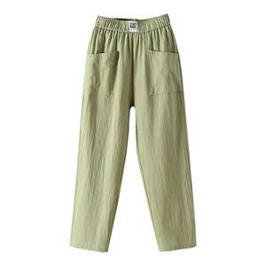 
Cotton and linen casual pants for women 2026 new pants Korean style loose slim straight pants summer thin nine-point harem pants