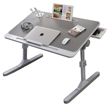 Liftable folding bed small table simple dormitory student writing bed desk learning adjustable height bracket home bedroom sitting on the ground bay window lazy laptop office small table