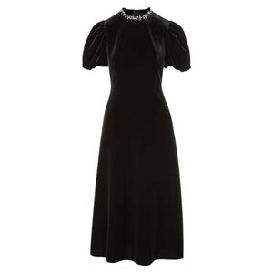 
[Focus Series] Langzi velvet high-waisted A-line dress with high-end light dress 2025 new winter style