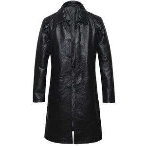 Head layer calf leather genuine leather jacket, men's slim fit, long lapel, business casual windbreaker jacket, single cotton min jacket