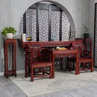 Сельский Zhongtang Six -Piece Top Case для стола для дома восемь бессмертный стол Тай Ши Стул Четыре комбинированного дерева в китайском стиле