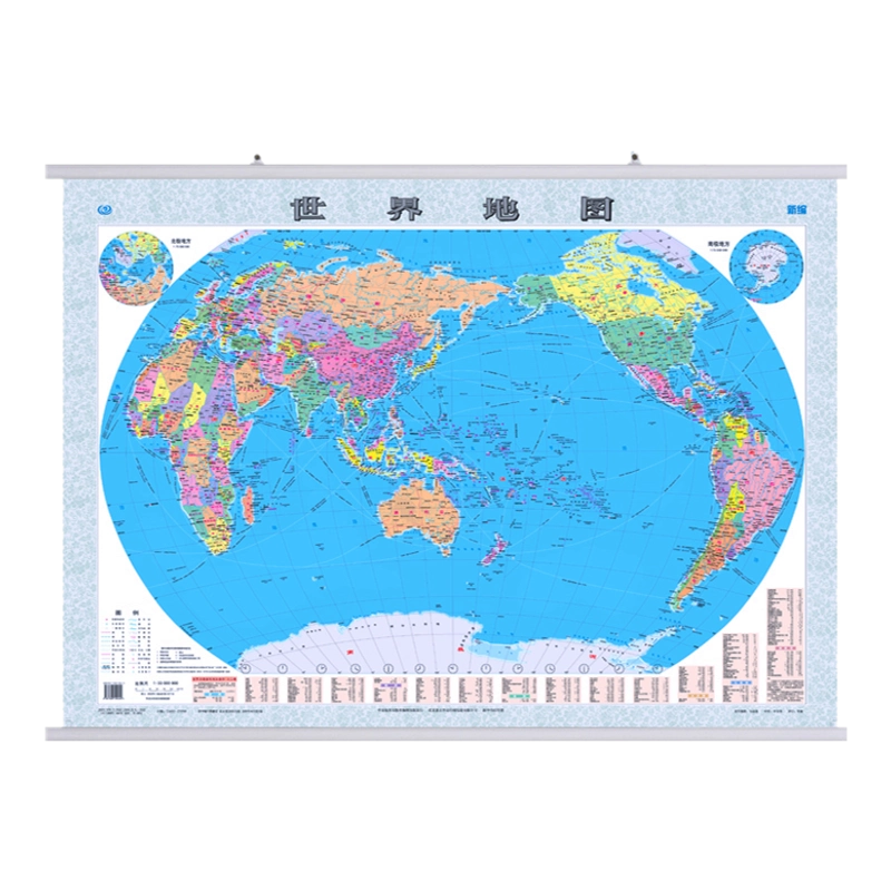 防水覆膜世界地圖掛圖家庭裝飾用1.1米*0.8米掛畫