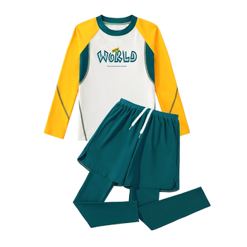 The whole body sunscreen UPF50+long -sleeved long pants boys swimsuit
