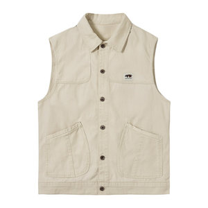 
New pure cotton casual vest for men in spring and autumn, men's loose work vest, horse clip sleeveless men's light vest jacket