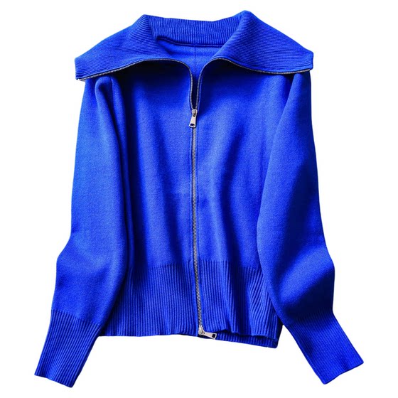 
Anti-pilling! Solid color lapel double zipper long-sleeved sweater jacket 2025 winter new knitted cardigan for women M729