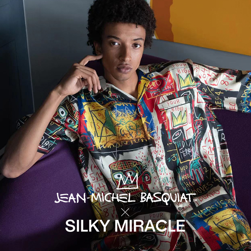 SILKY MIRACLE真丝睡衣Basquiat联名家居服度假可外穿男女情侣款