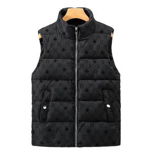 2023 autumn and winter new velvet vests men's tide brand all -match thickened vest trend leisure and shoulder -shoulder cotton folder