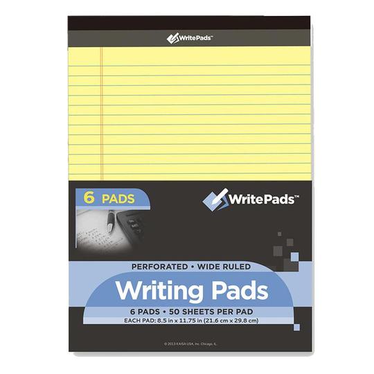 Blocs De Escritura Legal De Colores KAISA - 4 Unidades, 40 Hojas Cada Uno, Papel Grueso De 20 Lb, Tamaño 8.5x11.75 Pulgadas