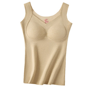 
Yalu bra-free thermal vest for women V-neck seamless cashmere silk plus velvet thermal insulation with chest pad base
