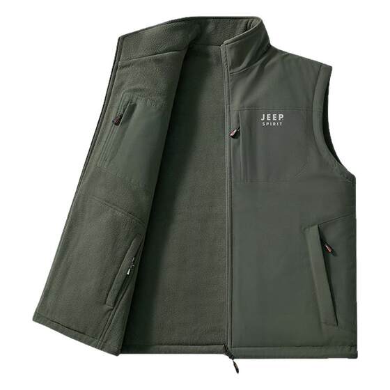 
JEEP Jeep Double-sided Vest Men's Winter 2024 New Loose Candid Horse Clip Middle-aged Dad Wearing Vest
