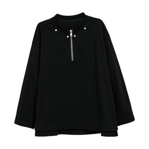 
Boys' white long-sleeved T-shirt spring and autumn 2026 new handsome middle-aged and older children's spring half-zip bottoming shirt versatile T