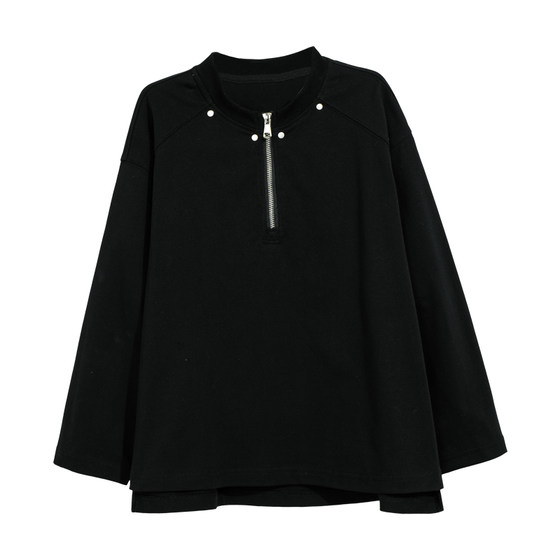 
Boys' white long-sleeved T-shirt spring and autumn 2026 new handsome middle-aged and older children's spring half-zip bottoming shirt versatile T