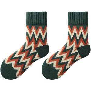 
Socks men's wool retro simple rhombus plaid mid-calf socks thickened warm and hot autumn and winter high-cut long-tube thick style