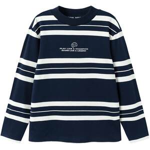 
Balabala boys long-sleeved T-shirt medium-sized big children's baby striped bottoming shirt autumn and winter children's clothing children's top trend
