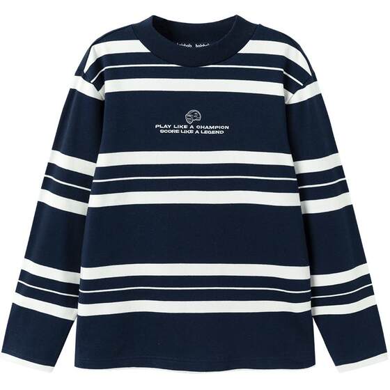 
Balabala boys long-sleeved T-shirt medium-sized big children's baby striped bottoming shirt autumn and winter children's clothing children's top trend