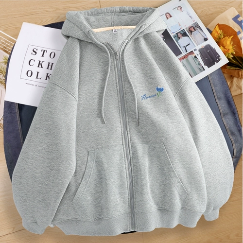 Весенняя толстовка с капюшоном, осенний кардиган с молнией, абрикосовая куртка, подходит для подростков