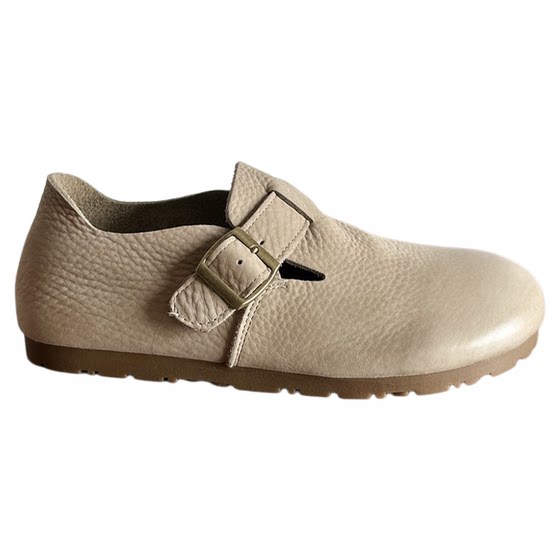 
[Shuo Shopkeeper] Retro-style Japanese-style forest-style handmade genuine leather women's toe-layer cowhide flat large round-toe Birkenstock shoes