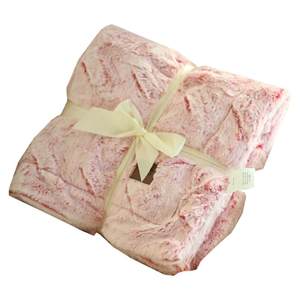 Clearance special winter double-layer rabbit plush blanket with printed back, warm blanket, living room sofa leisure blanket, bedside blanket