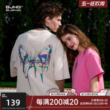 Flash Butterfly BJHG Summer Short Sleeves Heavyweight Cotton T-shirt Trendy