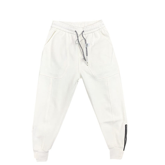 
White sweatpants men's casual pants loose zipper leg slim gray sweatpants men's spring and autumn small leg pants trendy