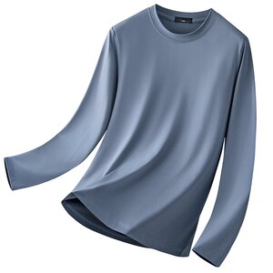 
320g heavyweight pure cotton long-sleeved T-shirt men's combed Xinjiang cotton autumn and winter solid color high-end thick bottoming shirt loose
