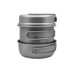 LTHW/Lu Teng Pure Titanium Set Pot Ultra Light Hiking Cooker
