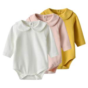 
AuroMesa baby bottoming shirt spring and autumn long-sleeved T-shirt versatile baby doll collar pullover Korean version for boys and girls