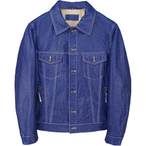 Ultra -thin super soft denim cloth texture head layer layer layer of sheepskin 506 improved retro denim jacket leather leather coat men's model
