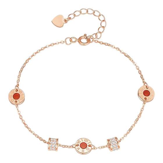 
Zhou Dasheng's small waist silver bracelet rose gold light luxury niche malachite necklace birthday gift for girlfriend