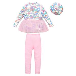 Girls swimsuit 2025 new high-value children's long-sleeved trousers quick-drying split sun protection seaside princess swimsuit
